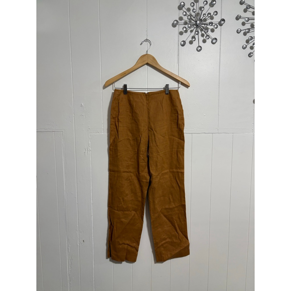 Women's Reformation Brown Linen Ankle Cropped Pants Size 2